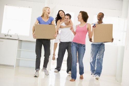 House removal team preparing a move in Wandsworth