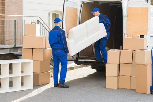 Professional packing supplies and prepared moving boxes in a Wandsworth home