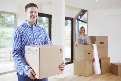 Packed home contents ready for transport in a Wandsworth property