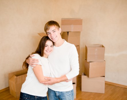 Professional movers handling office relocation items