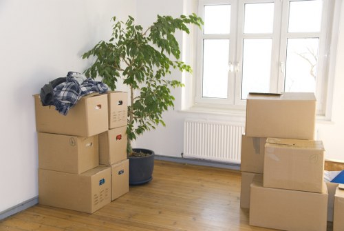 Loading furniture and boxes into a van for a local move