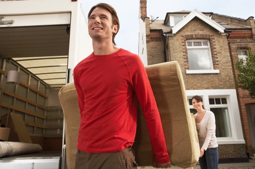 Boxes and furniture loaded for a local Wandsworth house removal