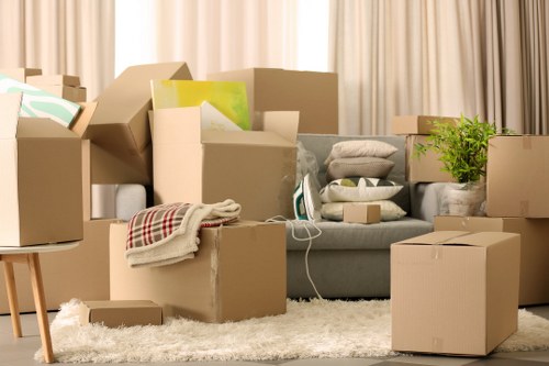 Professional packing and furniture handling during a flat move