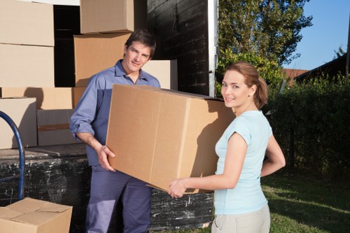 Packed household items ready for transport